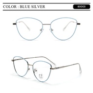 kacamata anti radiasi frame cat eye bahan metal berrybarton 80003 - blue silver frame only