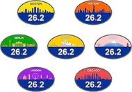 Marathon Magnets - Full 6-Star Set, Boston, NYC, Chicago, Tokyo, London, Berlin - 4x6 Waterproof Dec
