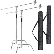 C Stand 2 Packs with Bags Metal Max 10.8ft/330cm with 3.48ft/106cm Holding Arm 2 Pieces Grip Head fo