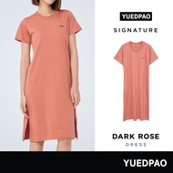 Yuedpao Signature Dress Summer ผ้าหนาทรงสวย ยับยากรีดง่าย เสื้อยืดเปล่า ชุดเดรส สี Dark Rose