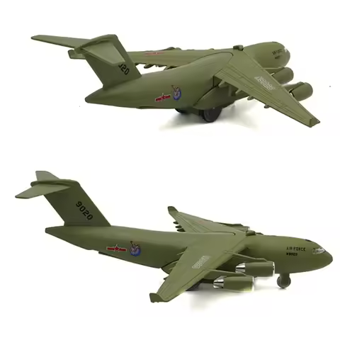 C17 Alloy Diecst Transport Aviation Simulation Pull Back Light Sound Aircraft Model Kids Toys For Bo