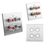 wsustore--Connector Banana Wall Plate Banana Plug Binding Post Wall Plate for Home Theater