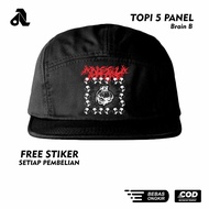 Aneela 5 Panel Five Panel Snapback Hat Panel Distro Men's Hat Cap Brainb