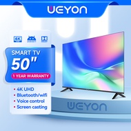 WEYON  TV 50 นิ้ว UHD ทีวี 50 นิ้ว ทีวีจอแบน โทรทัศน์ Smart TV  Android 11.0 รับประกันหนึ่งปี สามารถ