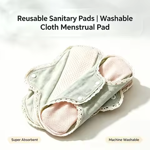Washable Cotton Lace Sanitary Pads Leakproof Cloth Diaper Liners Reusable Full Cotton Underwear Pads