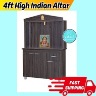 eHauz beautiful 4ft plywood High Indian Prayer Altar-Almari Sembahyang Indian Altar Prayers Cabinet 