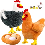 2 Pcs 12 Inch Buffy The Hen Chicken Stuffed Animal Gift Cute Chicken Plush with Eggs Large Chicken P