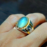 Batu Biduri Bulan Air Beras Ring Titanium Awet