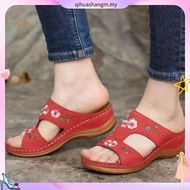 Women Slippers Sandal Flower Platform Colorful Ethnic Wedge Sandal Ladies Casual Fashion Sandals