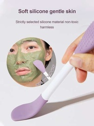 1 pieza doble cabeza de silicona Cepillo de mascarilla facial , limpieza facial Masajeador , Espátula , con Utensilio de Maquillaje
