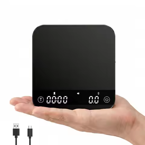 Coffee Scale 0.1g Precision 0.3g-2000g, Auto-Start Timer, Flow Rate & Ratio Modes, Tempered Glass