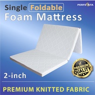 Ready Stock - Foldable Mattress - Single size - Premium Knitted - Removable Cover - 3 Fold Mattress - 5cm thickness