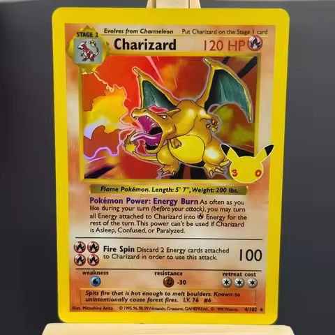 Tcg English Charizard Collection Card 30Th Collection 4/102 #004 Foil Card Diy Proxy