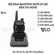 Bộ Đàm Baofeng 0678 UV-5R Có Lcd 2 Băng Tần VHF và UHF Cao Cấp Kèm Tai Nghe Rời