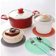 Round Pot Coaster Heat Resistant Silicone Coaster Plate Coaster Bowl Frying Pan Multipurpose Multipu