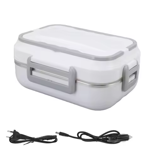 1.5L Electric Heat Insulation Lunch Box Car Heating Electric Lunch Box Home Car Dual-Use Stainless S