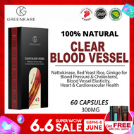 Clear Blood Vessel - Blood Pressure &amp; Cholesterol Blood Vessel Elasticity Heart &amp; Cardiovascular Health | 60 Veg Caps
