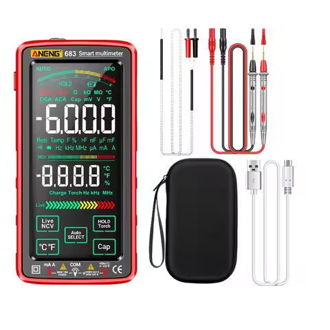ANENG 683 Smart Multimeter High-End Touch 6000 Counts Multimetro Test Rechargeable Multitester AC/DC