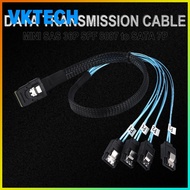 [Vktech] Durable Mini SAS SFF-8087 36-Pin to 4 SATA 7-Pin Adapter Cable for Reliable Data Transfer i