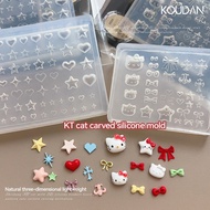 Manicure Tools Silicone Nail Carving Mold 3D Bear Butterfly Mould Stamping Plate Nails Stencils DIY 