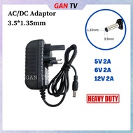 AC to DC (3.5*1.35mm) 5V/6V/9V/12V 2A UK Switching Power Supply Adaptor Adapter Switch Plug GANTV
