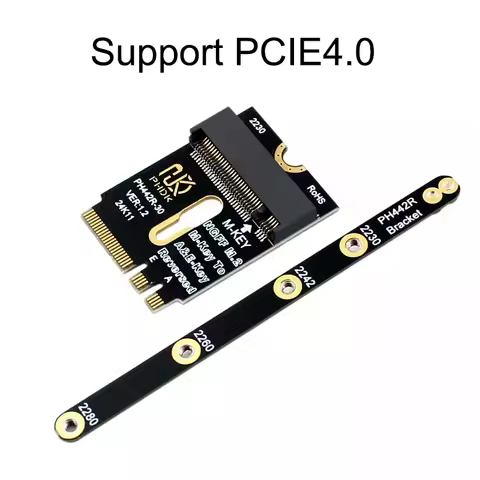 M.2 A+E To NVME SSD Adapter M2 WIFI Interface A/E Key To M Key PCIE 4.0 Riser Card With Bracket For 
