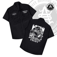 KEMEJA AGNOSTIC FRONT Cool Workshirt / Black Men's Workshirt Shirt / AOLSHIRT