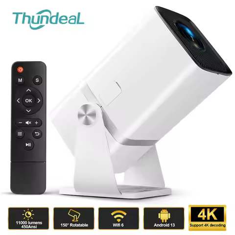 ThundeaL Mini Projector TD80W Full HD 4K Supported Android WiFi 3D Portable Home Theater for Outdoor
