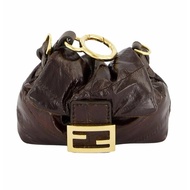 FENDI Fine Leather Mama Baguette Nano Bag Brown 7AS420AV5BF18H6