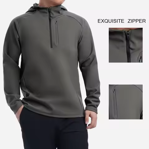 Men Sport Jacket Hoodies Fitness Gym Jacket Training Running Windbreaker Workout Hooded Shirts Gym S