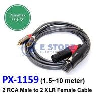 Panamax 1.5~10 Meter 2 RCA Male To 2 XLR Female Audio Cable - PX-1159 Series