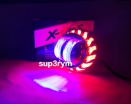 Lampu utama Projie mini daymaker jauh dekat 2.5inch alumunium devil eyes blue jauh dekat kuning puti