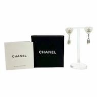 CHANEL CC 愛心 垂吊珍珠 耳環