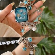 1pc Women's Elegant Pendant Bracelet, Silver Metal Material, Compatible With Apple Watch Bands 38/40