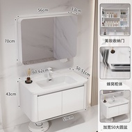 Space Aluminum Bathroom Cabinet with Smart Mirror Cabinet Rounded Bathroom Cabinet Combination Set T