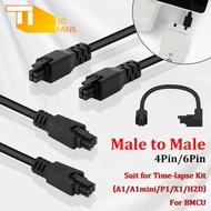 HB CyberBrick Time-lapse Kit 4pin/6pin Male to Male extension cable for Bambu Lab A1/A1mini/P1/X1/H2