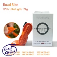 Ultralight Road Bike Inner Tube 700c 18 25 28 32 Road MTB Bicycle TPU Material Tire 60/80mm Length French Valve For Wheel Brake