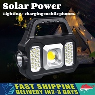 [SG Stock] LED Strong Light Flashlight Outdoor Solar Super Bright Multi functional Cob Work Light Ha