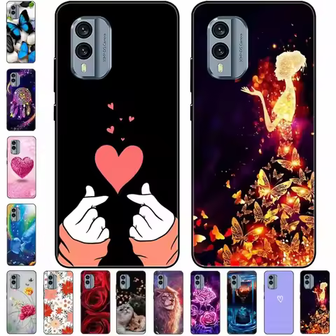 Soft Cover For Nokia X30 Cases Print TPU Silicone Black Funda Cases for Nokia X30 5G 2022 Shockproof