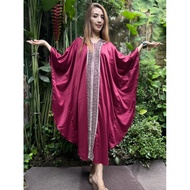 Kaftan muslim Dress Silk velvet Zipper