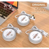 50W USB PD Charger 6 Ports Fast Charging Travel Charger For iPhone Samsung Xiaomi Phone Adapter Quic