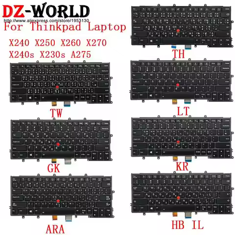 KR KOR HB HE IL ARA GK GR TH TW LT Backlight Keyboard for Lenovo Thinkpad X260 X240 X270 A275 X250 X