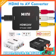 【Ready Stock】HDMI to AV RCA Audio Video CVBS Adapter HD 1080P Converter HDMI TO RCA for PC old TV Si