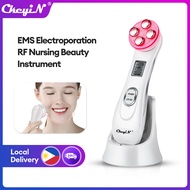 【Local Delivery】CkeyiN Multifunctional EMS Electroporation Facial Beauty Instrument LED Lights RF Radio Frequency Beauty Device MR201WQ