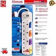 [D.T.England ]4Way 3Meter Extension cord /Extension cable socket with 2USB pots(DT864UI-4D)