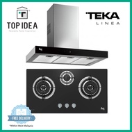 TEKA LINEA LDH 90.1 TC 1200m³/h Chimney Hood + 4.5kW 3-Burner Built-In Gas Hob (Tempered Glass) 2-year warranty | LDH 90.1 TC + GS 82 AI AL TR