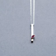 紅寶石 侯爵切割 項鍊 925銀 男款 兩性皆宜