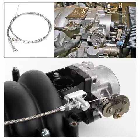 36" Braided Throttle Cable Kit Compatible with 97-07 Chevrolet/Chevy LS1 Engine 4.8L 5.3L 5.7L 6.0L