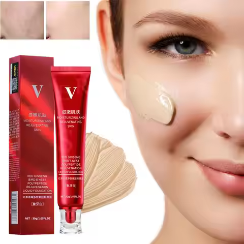 FV Red Upgrade Foundation Oil-control Waterproof Hydrating Makeup Base Cream Precious Luxury Herbal 