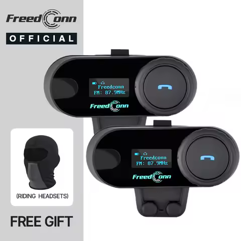 FreedConn T Com Sc Bluetooth Motorcycle Intercom Helmet Headset BT 5.0 Wireless Group headphones Mus